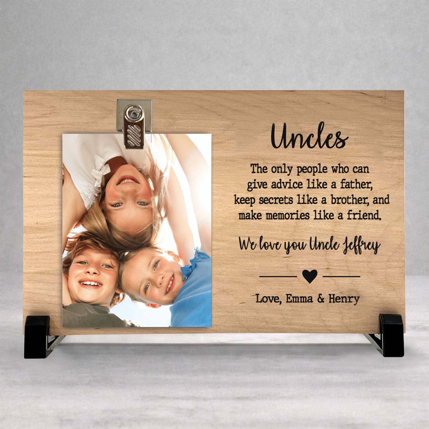 Personalized Uncle Frame - Custom Wood Photo Frame | Unique Gift For Uncle