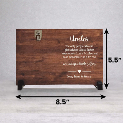 Personalized Uncle Frame - Custom Wood Photo Frame | Unique Gift For Uncle