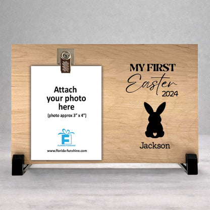 Baby First Easter Frame - Personalized Wooden Photo Keepsake Frame