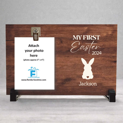 Baby First Easter Frame - Personalized Wooden Photo Keepsake Frame