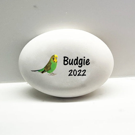 Parakeet Memorial Stone- Personalized Pet Keepsake- Pet Loss Gift - Custom Parakeet Sympathy Gift - Green Parakeet Condolence Gift-