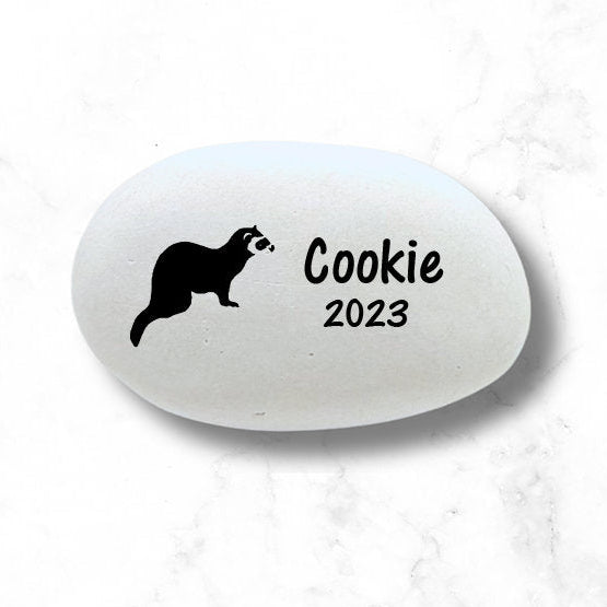 Ferret Memorial Stone- Personalized Pet Keepsake- Pet Loss Gift - Custom Ferret Sympathy Gift - Pet Condolence Gift- Ferret Burial Marker
