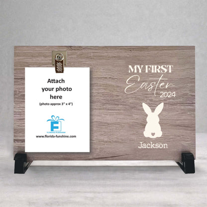 Baby First Easter Frame - Personalized Wooden Photo Keepsake Frame