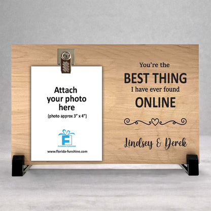 Personalized Picture Frame - Custom Photo Frame With Birch Wood Stand