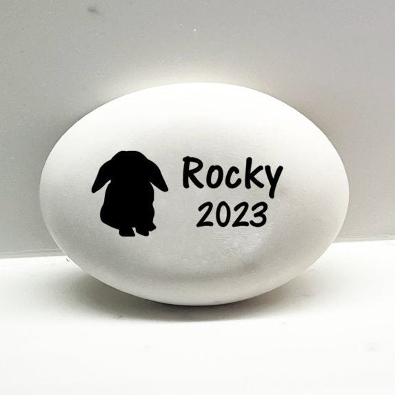 Lop Ear Rabbit Memorial Stone- Personalized Pet Keepsake- Pet Loss Gift - Custom Floppy Ear Bunny Memorial Gift - MemorialGiftsandmore - Memorial Stones - Pets