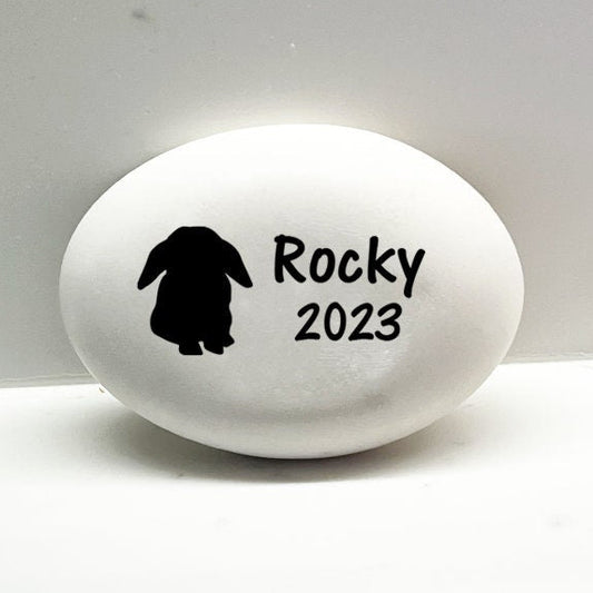 Lop Ear Rabbit Memorial Stone- Personalized Pet Keepsake- Pet Loss Gift - Custom Floppy Ear Bunny Memorial Gift - MemorialGiftsandmore - Memorial Stones - Pets