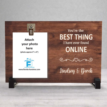 Personalized Picture Frame - Custom Photo Frame With Birch Wood Stand