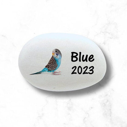 Parakeet Memorial Stone- Personalized Pet Keepsake- Pet Loss Gift - Custom Blue Parakeet Sympathy Gift - Parakeet Memorial Gift - MemorialGiftsandmore - Memorial Stones - Pets