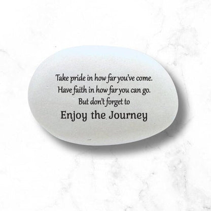 Enjoy the Journey Inspirational gift stone, Motivational gift stone, Small gift stone, desktop stone, pocket rock, custom rock