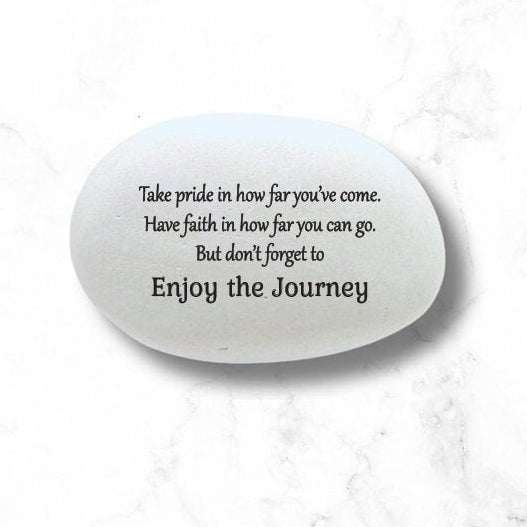 Enjoy the Journey Inspirational gift stone, Motivational gift stone, Small gift stone, desktop stone, pocket rock, custom rock