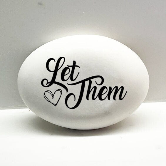 Let Them Mental Health Stone, Inspirational Quote, Motivational Stone, Self-Love, Religious Stone, Gift stone