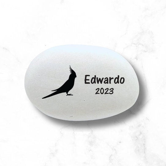Cockatiel Memorial Stone- Personalized Pet Keepsake- Pet Loss Gift - Custom Cockatiel Sympathy Gift - Pet Bird Condolence Gift- - MemorialGiftsandmore - Memorial Stones - Pets