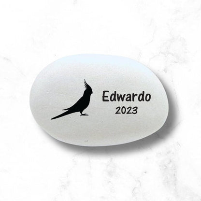 Cockatiel Memorial Stone- Personalized Pet Keepsake- Pet Loss Gift - Custom Cockatiel Sympathy Gift - Pet Bird Condolence Gift- - MemorialGiftsandmore - Memorial Stones - Pets