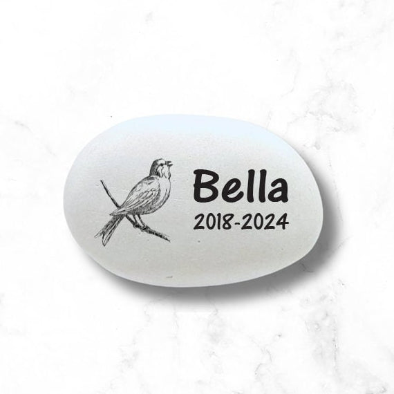 Bird Memorial Stone- Personalized Pet Keepsake- Pet Loss Gift - Custom Bird Sympathy Gift - Pet Bird Condolence Gift- Bird Burial Marker - MemorialGiftsandmore - Memorial Stones - Pets