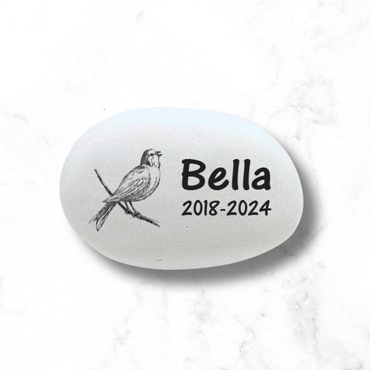 Bird Memorial Stone- Personalized Pet Keepsake- Pet Loss Gift - Custom Bird Sympathy Gift - Pet Bird Condolence Gift- Bird Burial Marker - MemorialGiftsandmore - Memorial Stones - Pets