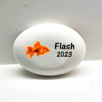 Goldfish Memorial Stone- Personalized Pet Keepsake- Pet Loss Gift - Custom Goldfish Burial Marker - Goldfish Memorial Gift - MemorialGiftsandmore - Memorial Stones - Pets