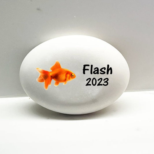 Goldfish Memorial Stone- Personalized Pet Keepsake- Pet Loss Gift - Custom Goldfish Burial Marker - Goldfish Memorial Gift - MemorialGiftsandmore - Memorial Stones - Pets