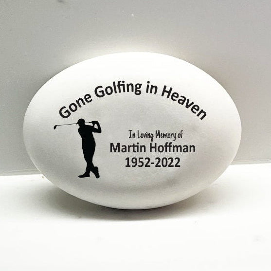 Memorial Stone - Sympathy Gift Bereavement Gift Funeral Gift - Golfer Memorial Condolence Gift - Custom Memorial Gift - Gone Golfing - MemorialGiftsandmore - Memorial Stones - People