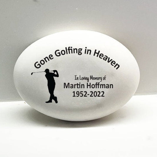 Memorial Stone - Sympathy Gift Bereavement Gift Funeral Gift - Golfer Memorial Condolence Gift - Custom Memorial Gift - Gone Golfing - MemorialGiftsandmore - Memorial Stones - People