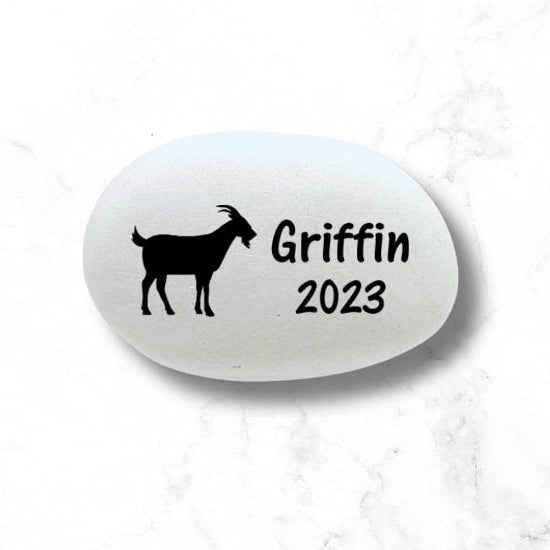 Goat Memorial Stone- Personalized Pet Keepsake- Pet Loss Gift - Custom Goat Sympathy Gift - Goat Memorial Gift - MemorialGiftsandmore - Memorial Stones - Pets