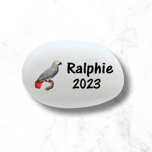 African Grey Memorial Stone- Personalized Pet Keepsake- Pet Loss Gift - Custom African Grey Sympathy Gift - Bird Memorial Gift - MemorialGiftsandmore - Memorial Stones - Pets