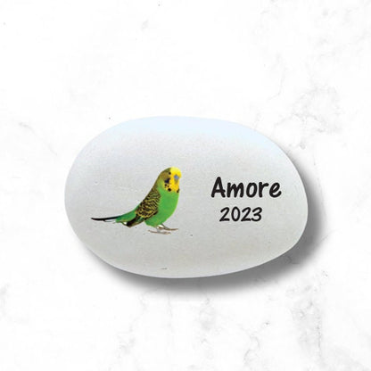 Parakeet Memorial Stone- Personalized Pet Keepsake- Pet Loss Gift - Custom Green Parakeet Sympathy Gift - Parakeet Memorial Gift - MemorialGiftsandmore - Memorial Stones - Pets
