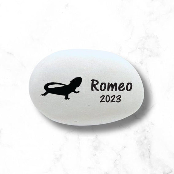 Bearded Dragon Memorial Stone- Personalized Pet Keepsake- Pet Loss Gift - Custom Dragon Sympathy Gift - Bearded Dragon Condolence Gift- - MemorialGiftsandmore - Memorial Stones - Pets