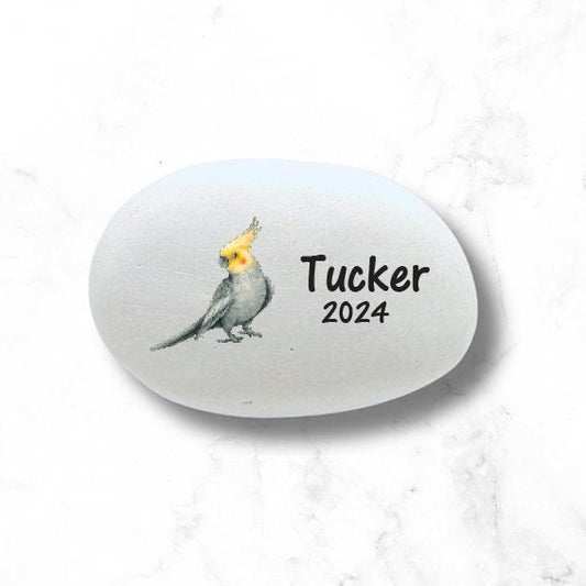 Cockatiel Memorial Stone- Personalized Pet Keepsake- Pet Loss Gift - Custom Cockatiel Sympathy Gift - Pet Bird Condolence Gift- - MemorialGiftsandmore - Memorial Stones - Pets