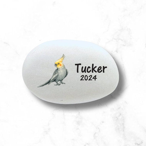 Cockatiel Memorial Stone- Personalized Pet Keepsake- Pet Loss Gift - Custom Cockatiel Sympathy Gift - Pet Bird Condolence Gift- - MemorialGiftsandmore - Memorial Stones - Pets