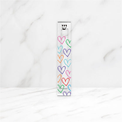 Mezuzah - Personalized Heart Mezuzah - With or without name - Colorful Heart Outlines - Acrylic Mezuzah - Kids Mezuzah - New Baby Girl Gift