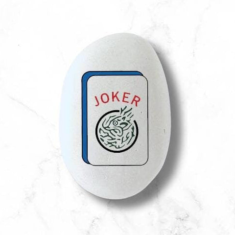Mahjong Stone - Joker Gift Stone - Mahjong Theme Pocket Rock - Mahjong Gift - Mahjong Player Gift - Mahjong Joker Token - handcrafted stone