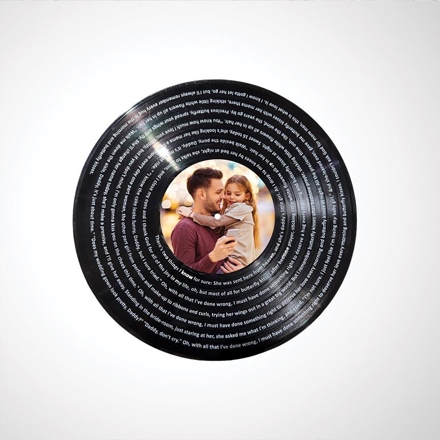 Personalized Photo Record for Dad, 12" Real Vinyl Record Personalized with your photo & song lyrics, Special Keepsake, Custom Gift for Dad