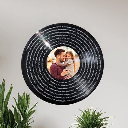 Personalized Photo Record for Dad, 12" Real Vinyl Record Personalized with your photo & song lyrics, Special Keepsake, Custom Gift for Dad