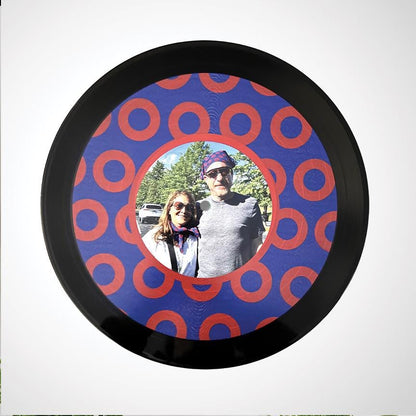 Phish Theme Donuts Record with your photo, 12" Real Vinyl Record Printed with Fishman Pattern & photo, Phish Fan, upcycled vinyl record art