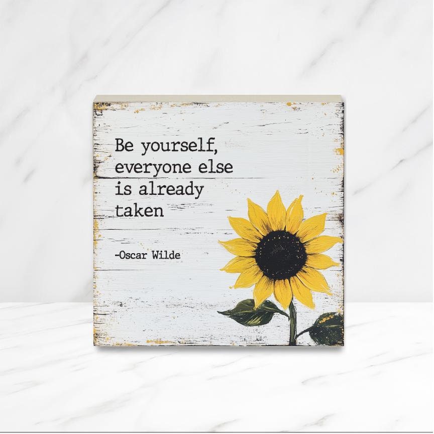 Personalized Wood Sunflower Sign on rustic background with custom ...