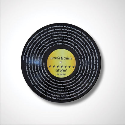 Personalized Wedding Gift, 12" Real Vinyl Record Personalized with wedding song lyrics, Custom Wedding Gift, Special Keepsake