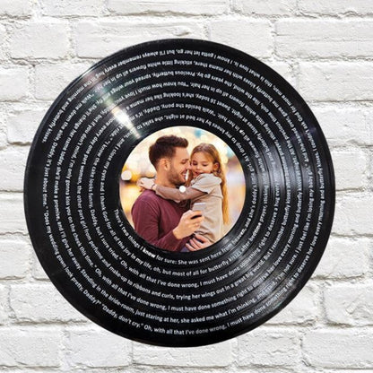 Personalized Photo Record for Dad, 12" Real Vinyl Record Personalized with your photo & song lyrics, Special Keepsake, Custom Gift for Dad