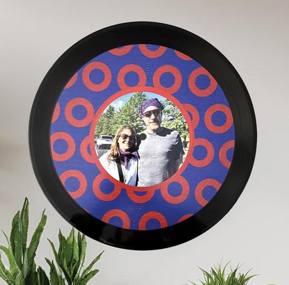 Phish Theme Donuts Record with your photo, 12" Real Vinyl Record Printed with Fishman Pattern & photo, Phish Fan, upcycled vinyl record art
