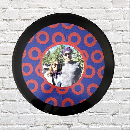 Phish Theme Donuts Record with your photo, 12" Real Vinyl Record Printed with Fishman Pattern & photo, Phish Fan, upcycled vinyl record art