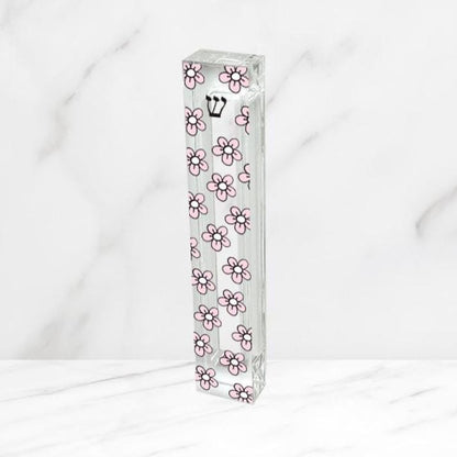 Mezuzah - Flower Mezuzah - With or without name - Acrylic Flower Mezuzah - Floral Judaica Gift - New Baby Gift - New home gift
