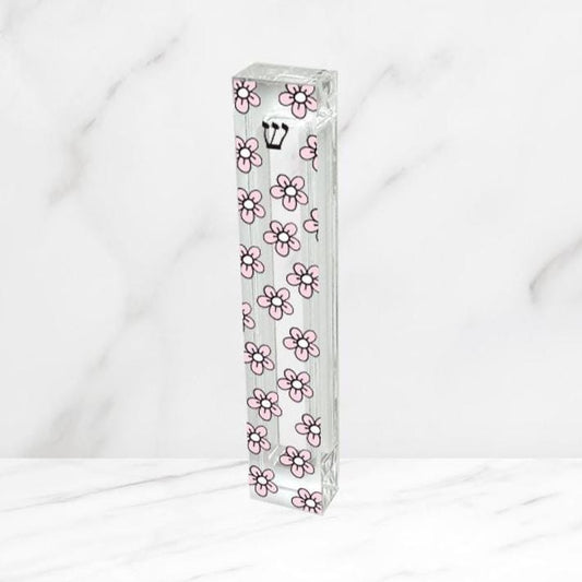 Mezuzah - Flower Mezuzah - With or without name - Acrylic Flower Mezuzah - Floral Judaica Gift - New Baby Gift - New home gift