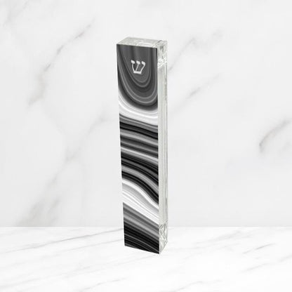 Mezuzah - Black and White Mezuzah - Acrylic Mezuzah - Modern Mezuzah - Personalized Judaica Gift - New Baby Gift - New Home Gift