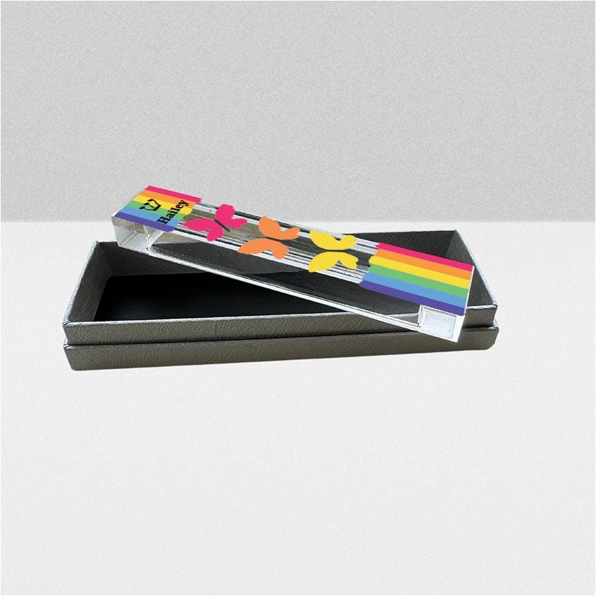 Butterfly Mezuzah with Rainbow - Acrylic Mezuzah - Modern Mezuzah - Personalized Judaica Gift - New Baby Gift - New Home Gift - Butterflies