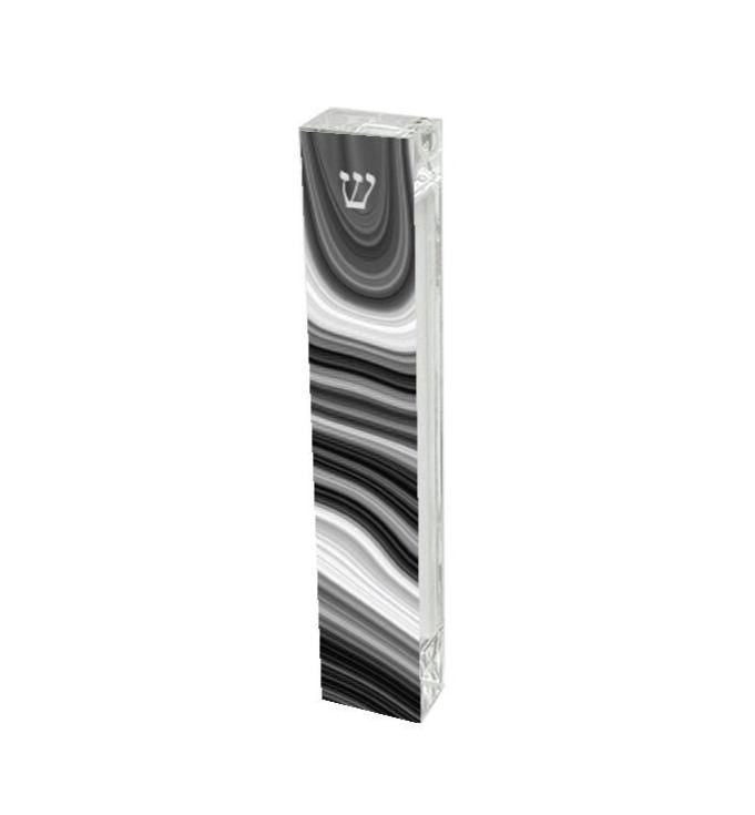 Mezuzah - Black and White Mezuzah - Acrylic Mezuzah - Modern Mezuzah - Personalized Judaica Gift - New Baby Gift - New Home Gift
