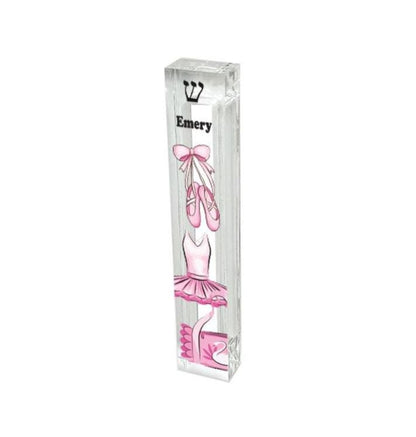 Personalized Ballet Mezuzah - Ballerina Dancer Mezuzah - Acrylic Mezuzah - Modern Mezuzah - Personalized Judaica Gift - Kids Mezuzah