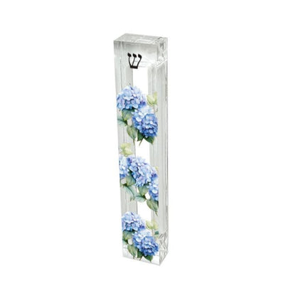Hydrangea Mezuzah - Personalized Acrylic Hydrangea Mezuzah - Floral Judaica Gift - Custom New home gift