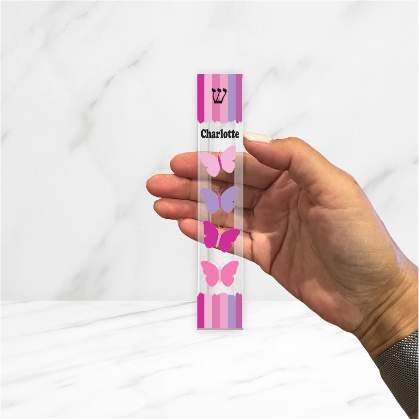 customized butterfly mezuzah for baby naming or home decoration