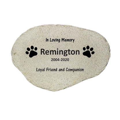 Personalized Dog Paw Print Memorial Stone, Loyal Friend and Companion Garden Marker, Pet Sympathy Gift, Custom Pet Loss Keepsake - MemorialGiftsandmore - Memorial Stones - Pets