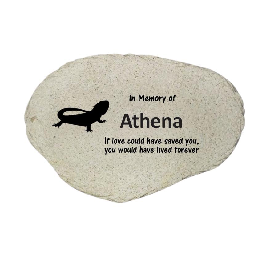 Bearded Dragon Memorial Stone Personalized, Reptile Memorial Gift, Lizard Garden Marker, Pet Sympathy Keepsake - MemorialGiftsandmore - Memorial Stones - Pets