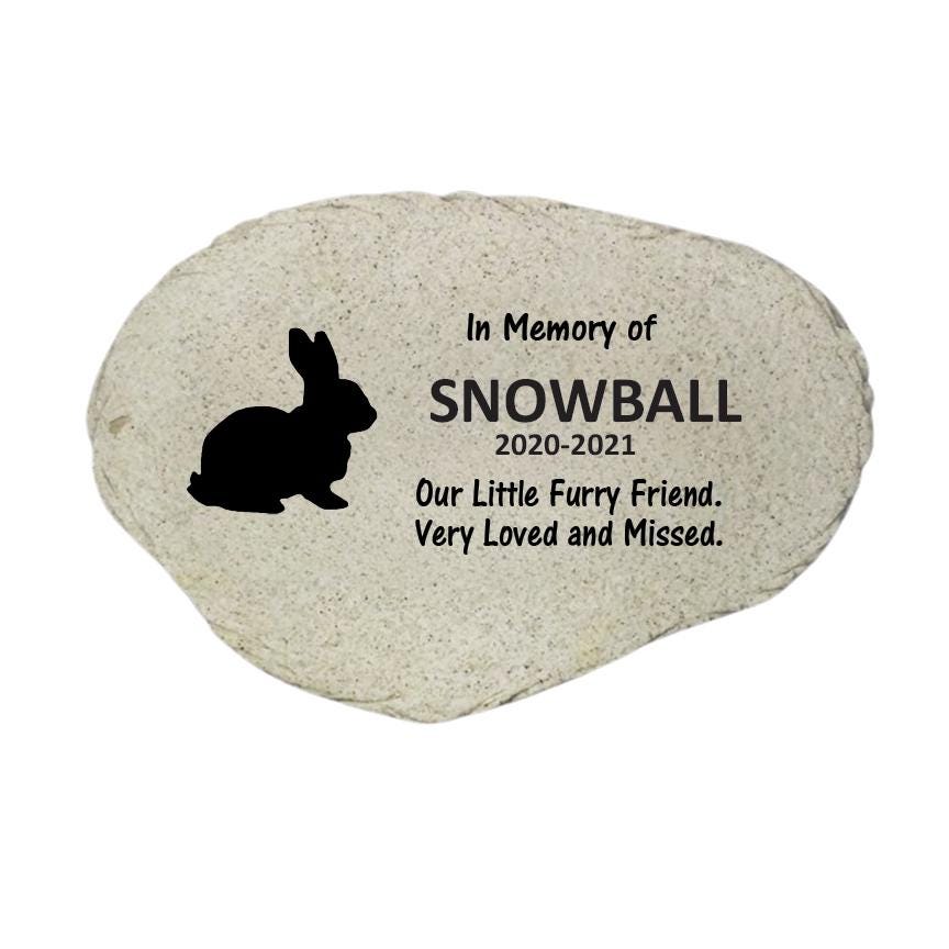 Rabbit Memorial Stone, Bunny Garden Marker, Personalized Pet Rabbit Sympathy Gift, Custom Bunny Loss Keepsake - MemorialGiftsandmore - Memorial Stones - Pets
